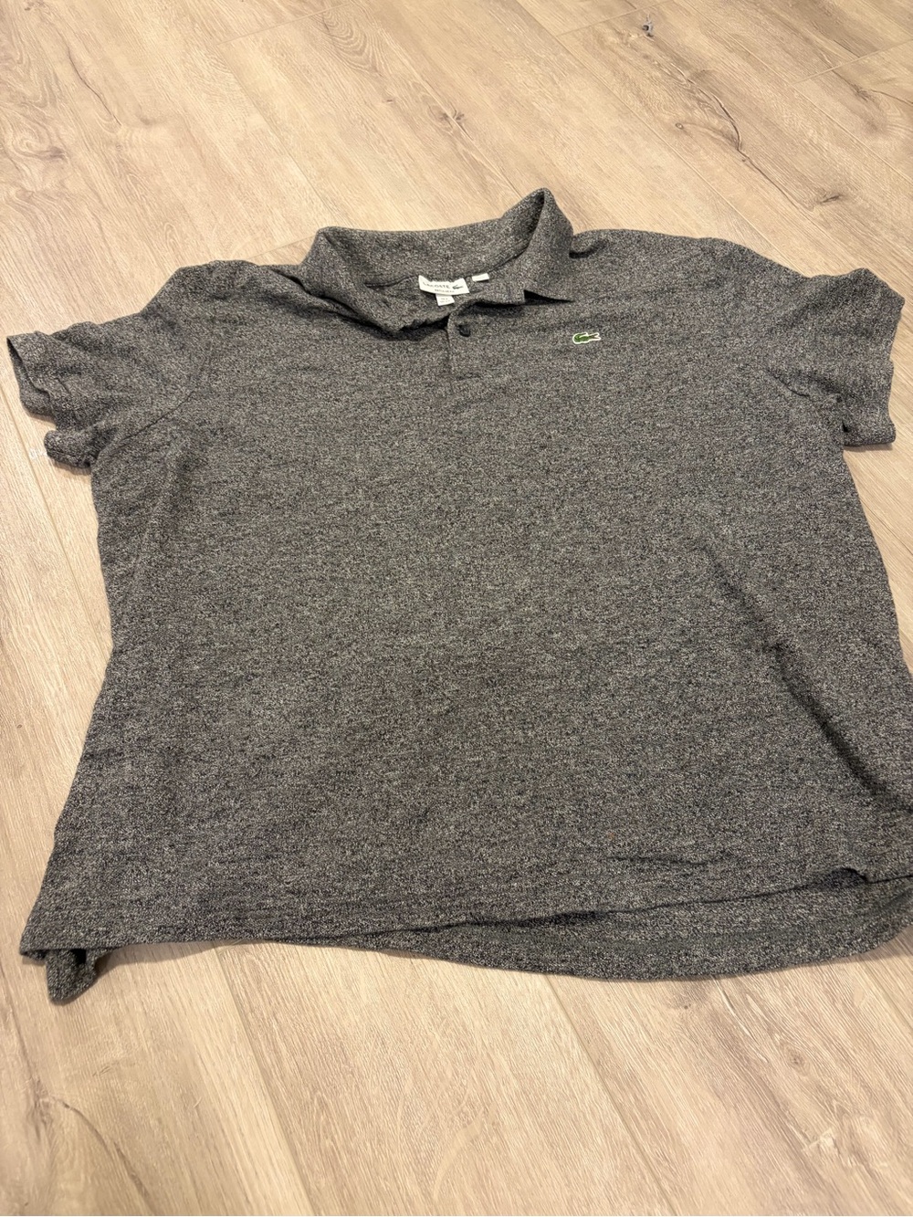 Lacoste Men's Charcoal Heather Polo with Green Crocodile